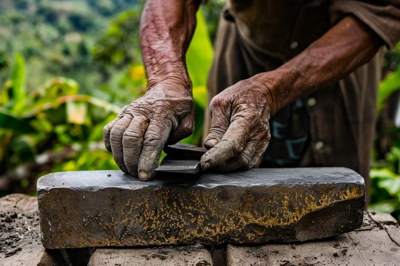 como afilar un machete con piedra de afilar